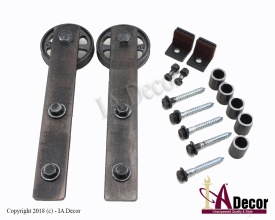 Mini Barn Door Hardware - Mini Spoked Barn Door Hardware - Black Mini Barn Door Hardware - Single Mini Barn Door- Rail Included minicast1