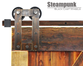 Steam Punk Barn Door Hardware - Rusted Industrial Barn Door Hardware - Barn Door Hardware steampunkcastblack