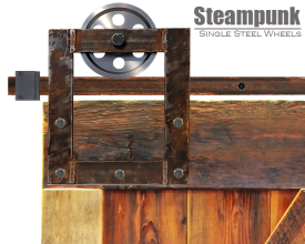 Steampunk Barn Door Hardware Single Steel Wheel Strong steampunksinglewheel