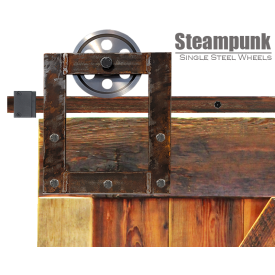 Steampunk Barn Door Hardware Single Steel Wheel Strong steampunksinglewheel