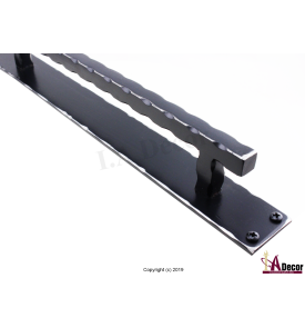 Long solid bar handle with backing plate - Black Distressed distressedbarhandle1