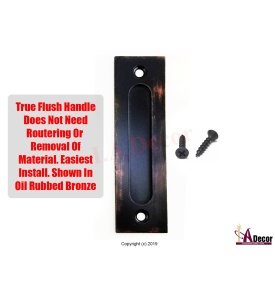 Flush Handle - Finger Pull Handle - Flush Handle Hand Rubbed Bronze flushpockethrb