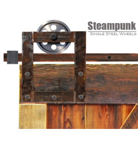 Steampunk Barn Door Hardware Single Steel Wheel Strong steampunksinglewheel